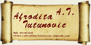Afrodita Tutunović vizit kartica